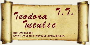 Teodora Tutulić vizit kartica